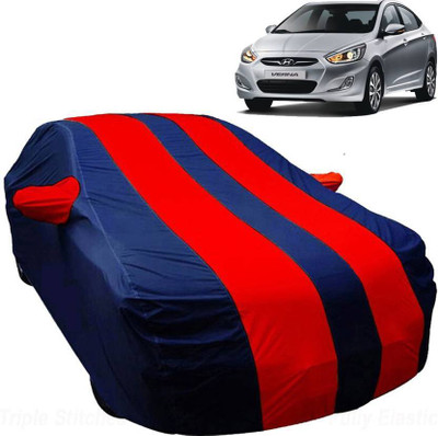 AUTO STAR Car Cover For Hyundai Fluidic Verna (With Mirror Pockets)(Red, Blue)
