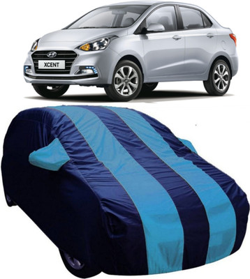 AUCTIMO Car Cover For Hyundai Xcent (With Mirror Pockets)(Blue)