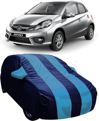 AUCTIMO Car Cover For Honda Brio (With Mirror Pockets)(Blue)