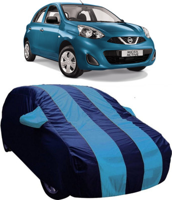 AUCTIMO Car Cover For Nissan Micra Active (With Mirror Pockets)(Blue)