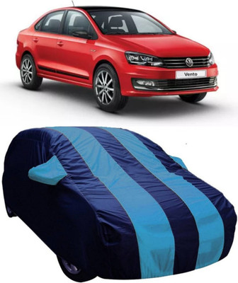 AUCTIMO Car Cover For Volkswagen Vento (With Mirror Pockets)(Blue)