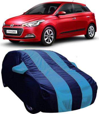 AUCTIMO Car Cover For Hyundai Elite i20 (With Mirror Pockets)(Blue)