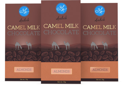 

Aadvik Camel Milk Chocolate - Almonds - Pack of 3 Bars(Pack of 3, 150 g)