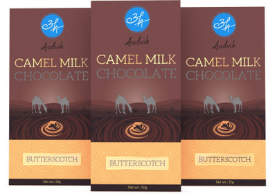 

Aadvik Camel Milk Chocolate - Butterscotch - Pack of 3 Bars(Pack of 3, 150 g)
