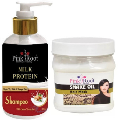 

Pink Root Hair Snake Oil Mask With Milk Protein Shampoo(Set of 2)