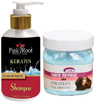 

Pink Root Hair Spa Cream 500ml With Kertain Shampoo(Set of 2)