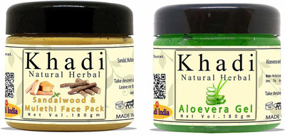 

Khadi Natural Herbal Combo Of Sandalwood Mulethi Face Mask 180gm and Aloevera Face Gel 180 gm(Set of 2)