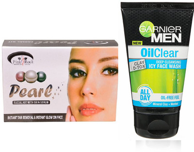 

Pink Root Pearl Kit 83g WITH Garnier Oil Clear Facewash(Set of 2)