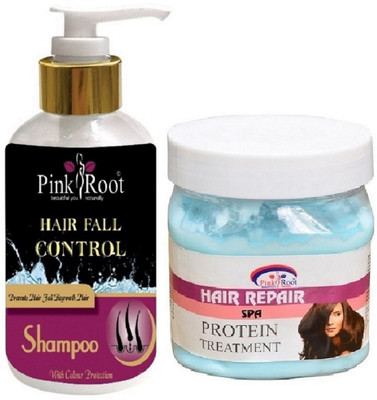 

Pink Root Hair Spa Cream 500ml With Hair Fall Control Shampoo(Set of 2)