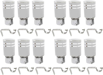 tajhardwaregallery Silver Rod Rail Bracket Metal(Pack of 12)
