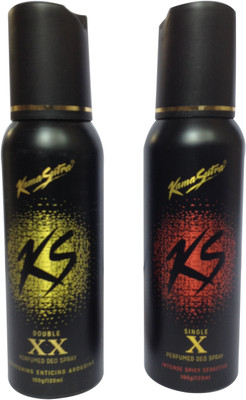 

KamaSutra Single X and Double XX (pack of 2) Perfume Body Spray - For Men & Women(120 ml, Pack of 2)