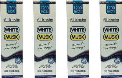 

Al Nuaim White Musk (pack of 4) Perfume Body Spray - For Men & Women(100 ml, Pack of 4)