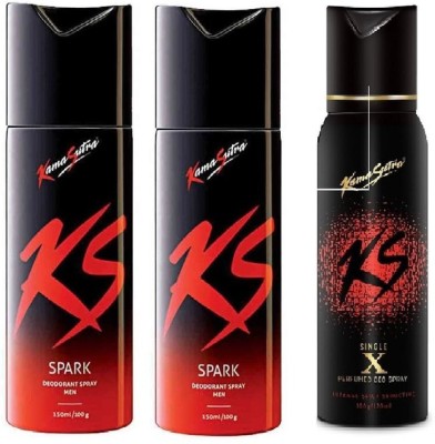 

ks Kama Sutra Deo Combo Body Spray - For Men & Women(420 ml, Pack of 3)