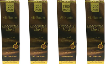 

Al Nuaim Chocolate Musk (pack of 4) Perfume Body Spray - For Men & Women(100 ml, Pack of 4)