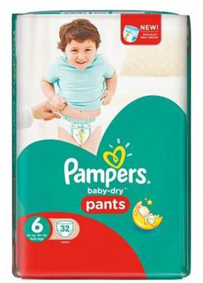 

Pampers baby dry Pants (Size 6) 32pc (15+kg) - L