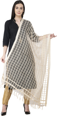 A R SILK Cotton Blend Self Design Women Dupatta