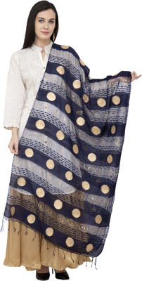 A R SILK Cotton Blend Self Design Women Dupatta