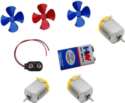 

Gadget Deals 3 Pcs Mini Toy Motor + 3 pcs Fan blade for RC Car, toys,science projects DIY Educational Electronic Hobby Kit