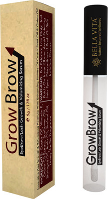 

Bella Vita Organic GrowBrow - Eye Brows & EyeLash Growth & Volume Serum With Castor, Onion Oil & Vitamin E, 5ml(5 ml)