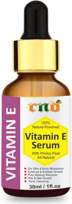 

RND Vitamin E Serum 100% Pure Organic All Natural Face, Dry Skin & Body Moisturizer Treatment, Hair & Nail Growth Oil, Pure Makeup Remover, Acne Cleansing Oil(30 ml)