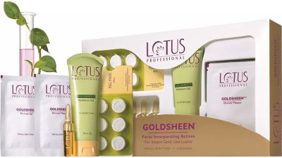 

Lotus Professional Lotus Herbals Professional Goldsheen Facial Incorporative Actives For Instant Gold Like Lusture Facial Kit 450 g(Set of 5)