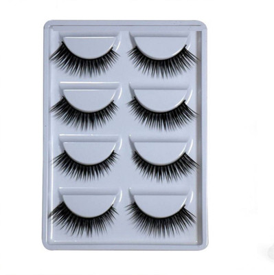 

Chooz Designer Studio Pack 4 Pairs Black Handmade Natural 3D Thick Long False Eyelashes(Pack of 4)