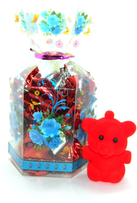 

Rich'U Chocolates Floral Gift Box With a Cute Teddy Key Chain Combo(PVC Floral Gift Box - 1, A Cute Teddy Key Chain - 1, Chocolates - 12 Pcs)