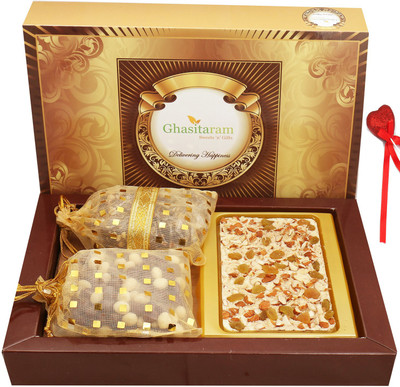 Ghasitaram Gifts Chocolates-White Dryfruit Chocolate Bark Big with Chocolate Brittles and Nutties Combo(3)