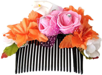 

Unique Indian Crafts Party Handmade Flower Comb Clip Hair Pin(Multicolor)