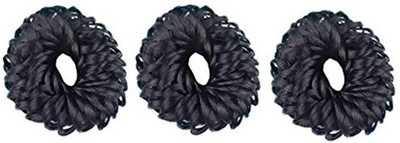 

YOFAMA Juda Hair Band For Women And Girls | Juda Accessories For Women Set Of 3 Rubber Band(Black)