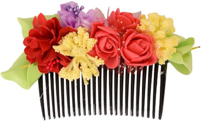

Unique Indian Crafts Party Handmade Flower Comb Clip Hair Pin(Multicolor)