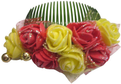 

Unique Indian Crafts Party Handmade Flower Comb Clip Hair Pin(Multicolor)