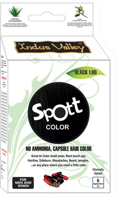 

Indus Valley Spott Color Black- Touch Up Pack, No Ammonia, Capsule Hair Color(Black 1.00)