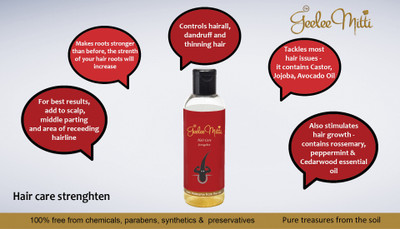 

Geeleemitti Hair Care STRENGTHEN for Hair Strength, Healthy & Shiny Hair & Stronger Roots with Jojoba, Olive, Avocado Oil, Rosemary, Peppermint & Cedarwood Essential Oil. Hair Oil(100 ml)