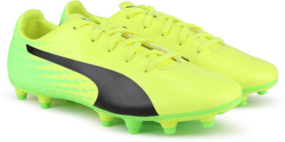 Puma Boys & Girls Lace Football Shoes(Yellow, Black