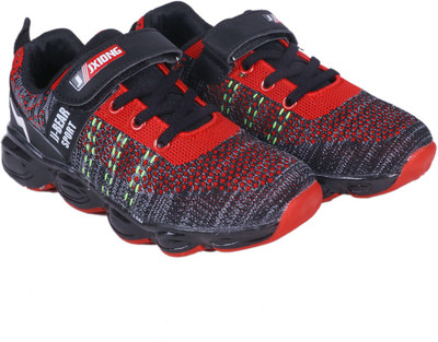 

FEETWELL Boys Velcro Running Shoes(Red