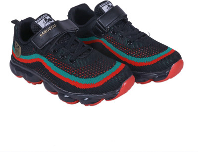

FEETWELL Boys Velcro Running Shoes(Black
