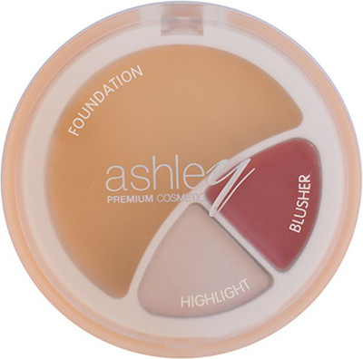 

Ashley Premium Cosmetic Makeup Beauty Skin Perfector (3 in 1 Foundation-Blusher-Highlight) 01-Ivory