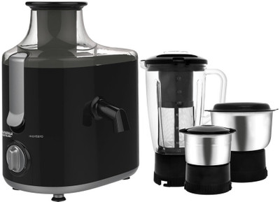 

Maharaja Whiteline MONTERO (JX-126) 550 Juicer Mixer Grinder(Premium Black and Silver, 3 Jars)