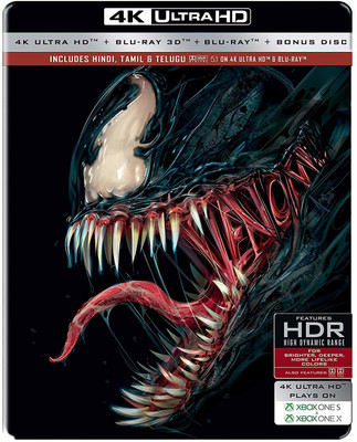 

Venom (Steelbook) (4K UHD + Blu-ray 3D + Blu-ray + Bonus Disc) (4-Disc) (Region Free)(4K(UHD) Blu-ray English)