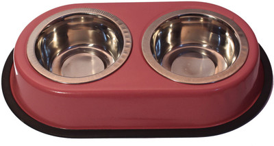 

Delicacy Pet Food & Supplies rectangle Stainless Steel Pet Bowl(920 ml Pink)