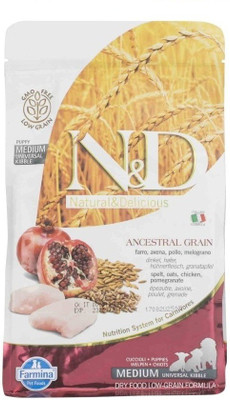 

Farmina N&D Low Grain Chicken and Pomegranate Puppy Food, (Medium) 2.5 Dry Dog Food