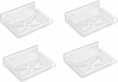 

HOUZIE Unbreakable Plastic SOAP Dish SOAP Holder for Bathroom(Clear)