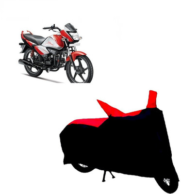 Autocraft Two Wheeler Cover for Hero(Splendor I Smart, Red, Black)