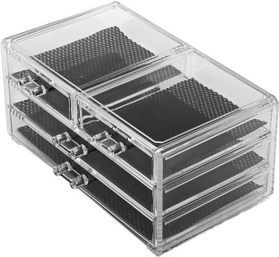

ZEVORA Cosmetic Organizer Makeup Storage Box Lipstick Holder Stand drawer Vanity Box (Transparent) Makeup Vanity Box(Transparent)