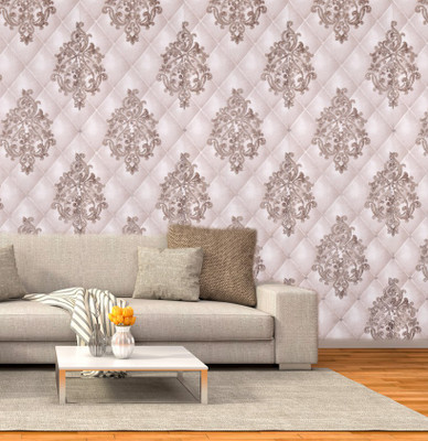 PERFECT DECOR Embossed Decorative Gold Wallpaper(L x W: 1000 cm x 53 cm)