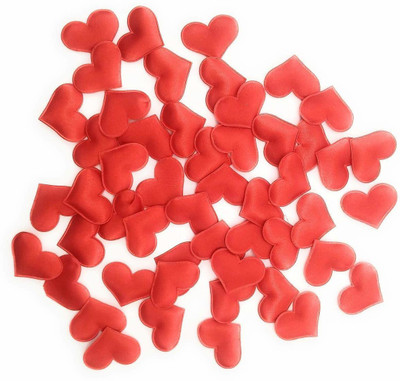 

Satyam Kraft Pack of 50 Satin Fabric Heart Shaped Confetti Wedding Table Romantic Decorations Wedding Throwing Petals -Red for Christmas Decoration Valentines, Baby Shower, Craft (3 cm)