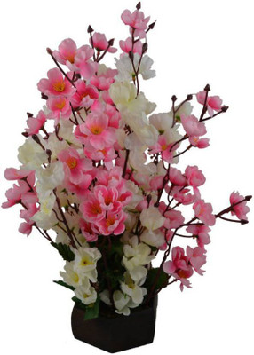 

paradise para-flw-43 Multicolor Magnolia Artificial Flower with Pot(12 inch, Pack of 1)