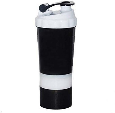 HMFURRYS FINEST 500 ml Plastic Shaker(Pack of 1, White, Black)
