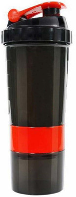 HMFURRYS FINEST 500 ml Plastic Shaker(Pack of 1, Red, Black)